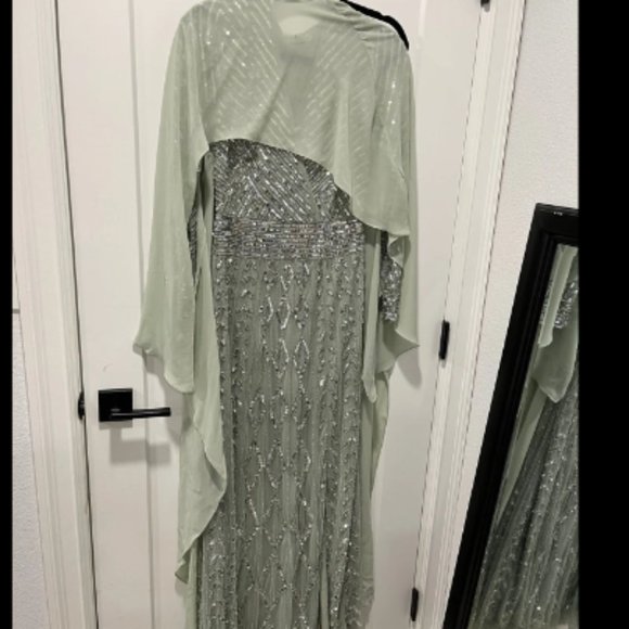 Frock and Frill Amelia Rose - Priscilla, Sage Silver Gown WITH CAPE ($300 value) - Picture 4 of 15